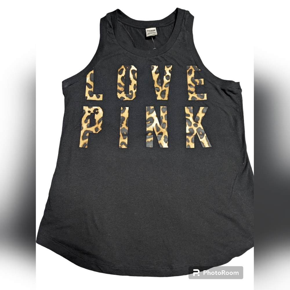 LOVE PINK black and leopard muscle tank / BNWOT / size med
